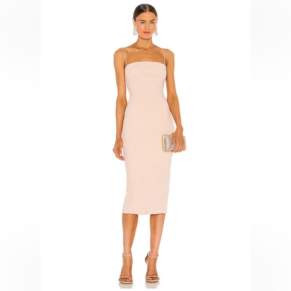 Misha x Revolve Irisa Dress in Nude Size 0 Flaws* BROKEN ZIPPER